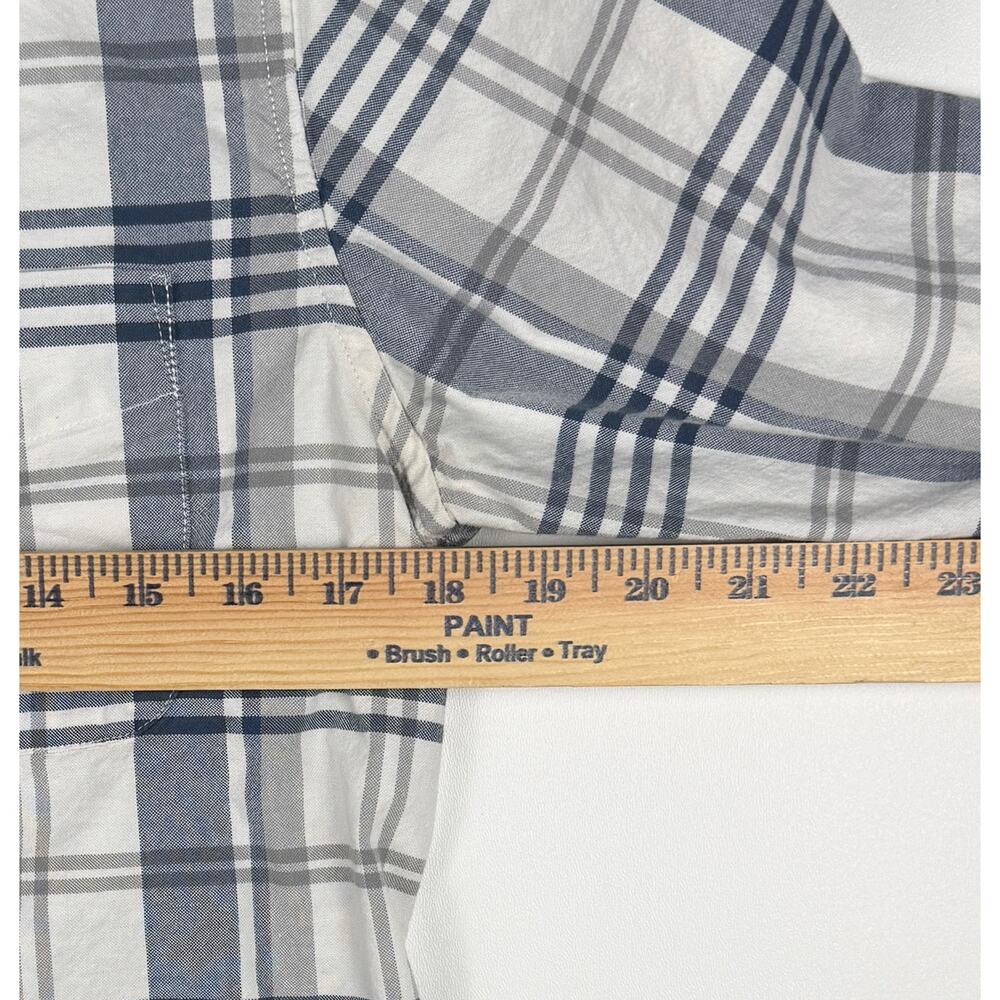 American Eagle Women’s Plaid Button Up Shirt Small Blue Gray Long Sleeve - Picture 3 of 5